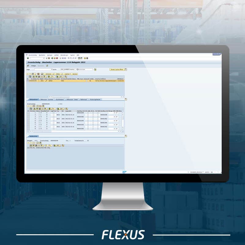 Inventurbeleg bearbeiten in der SAP GUI