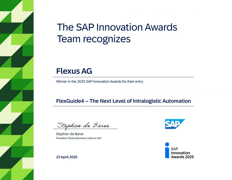 Zertifikat SAP Innovation Awards 2025 - Gewinner