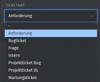 Zammad - Ticketarten