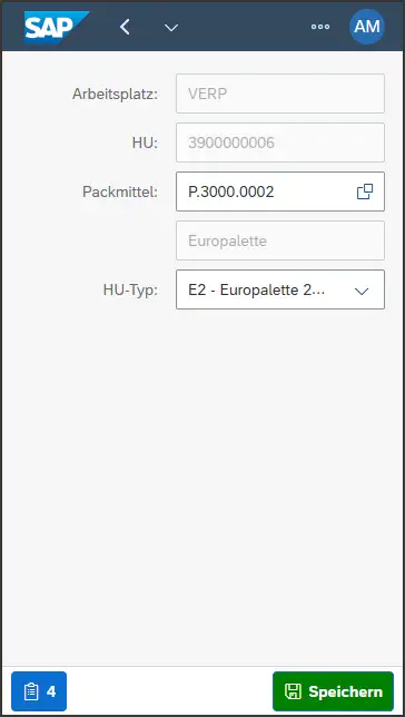 Anpassung des Packmittels und HU-Typs für die HU