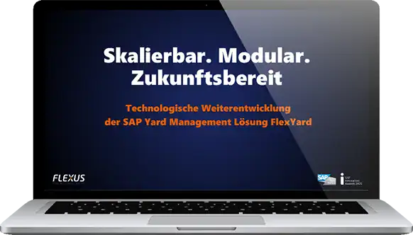 Vorschaubild Webinar "Skalierbar. Modular. Zukunftsbereit - Technologische Weiterentwicklung der SAP Yard Management Lösung FlexYard"