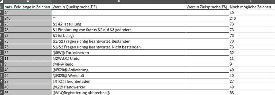 Ausleitung nach Excel