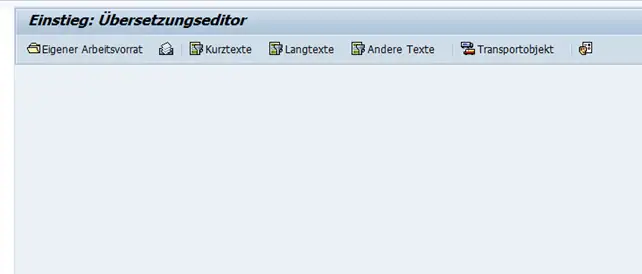 Übersetzung im SAP Standard: Einstieg Übersetzungseditor