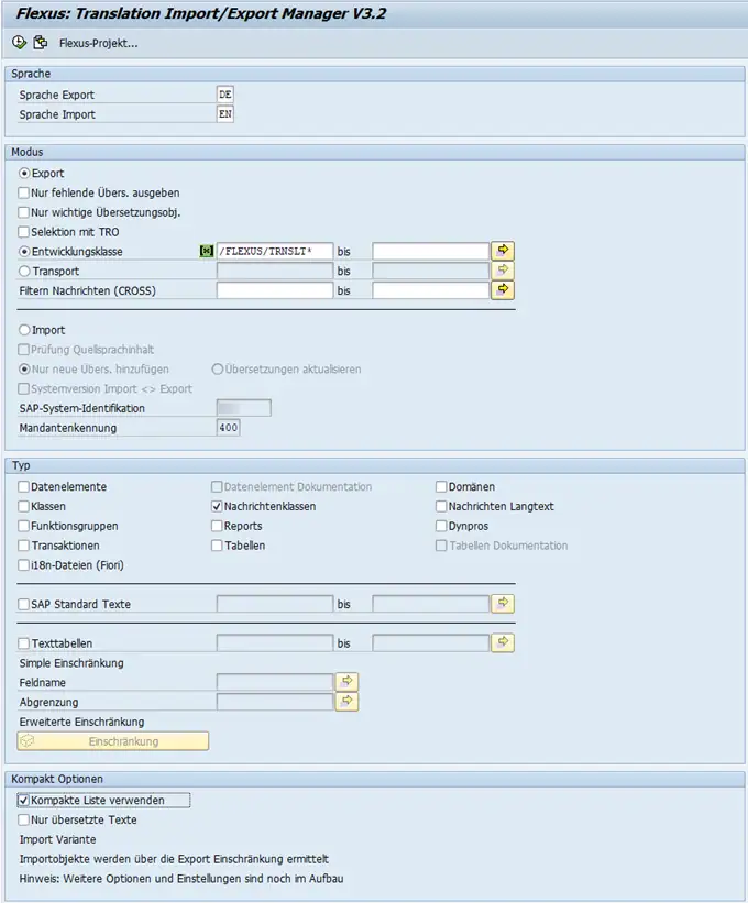Flexus Übersetzungsexport/-import Manager