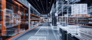 Beitragsbild Brownfield vs. Greenfield vs. Bluefield bei EWM-Projekten: abstrakte Darstellung eines digitalen Lagers