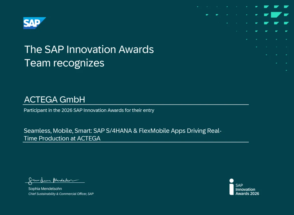 SAP Innovation Awards 2026: ACTEGA & Flexus