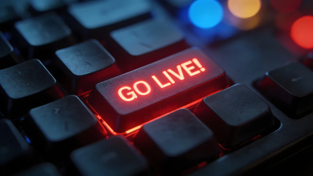 Tastatur mit Go Live-Aufschrift
