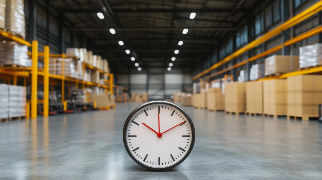 Lager mit Uhr